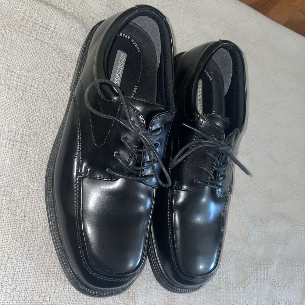 Nunn Bush Men’s Comfort Oxfords Size 12 M Black Leather Going Out Party